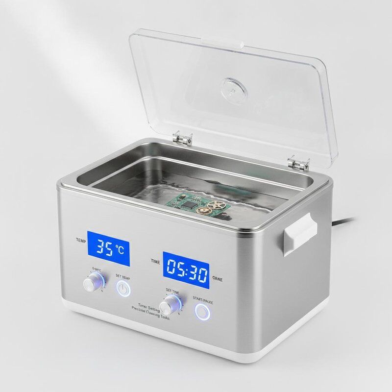 Ajuste de aquecimento 0-80 °C Limpeza ultra-sônica de mesa com ajuste de temporizador 0-30 minutos Adequado para tarefas de limpeza de precisão