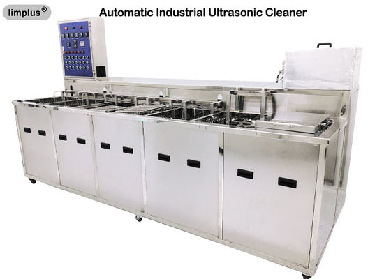 A máquina ultrassônica industrial do líquido de limpeza do multi tanque com enxaguadela do sistema de secagem para o óleo desengraxa